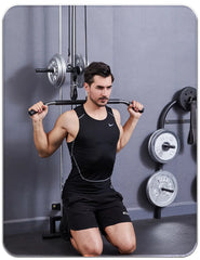 Fitness equipment with lower handle, straight pull rod, long pull rod, high pull rod