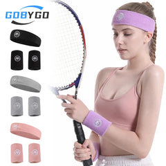 GOBYGO Exercise Headband Wristband Set Gym Sweatband Wristband