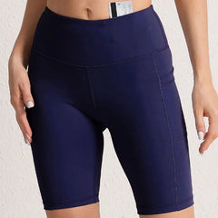 Women Yoga Shorts with 3 Pockets Seamless Gym Fitness Tights