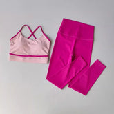 Women's Yoga Set Workout Set 2 Piece High Waist Yoga Leggings Sports Bra