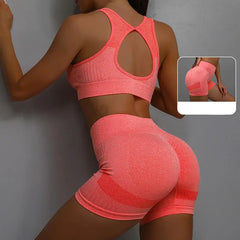 Women's Yoga Workout Set - Fitness Vest With Sports Shorts Running Yoga Suit
