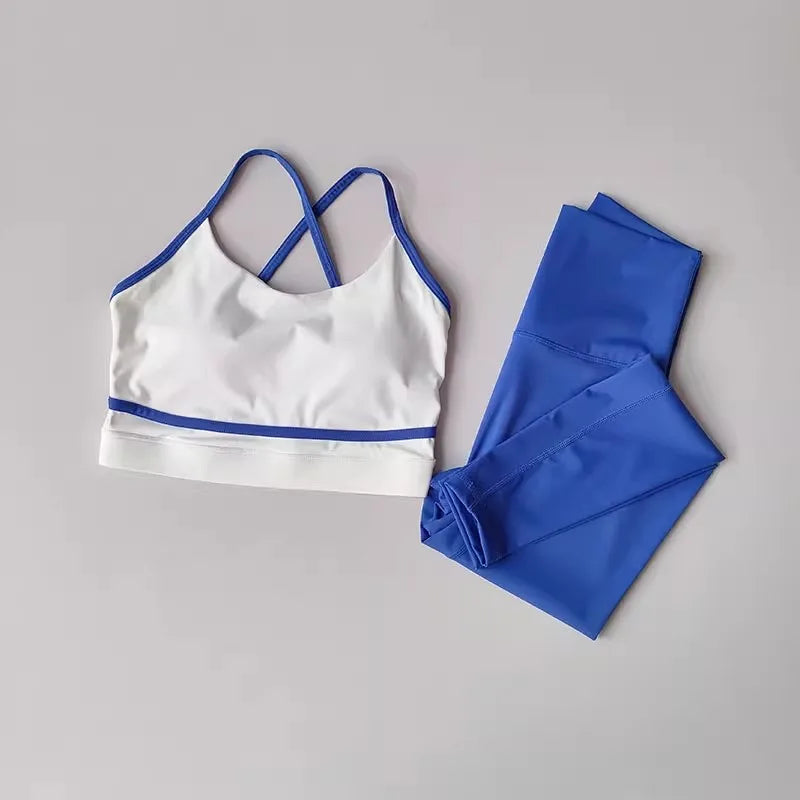 Women's Yoga Set Workout Set 2 Piece High Waist Yoga Leggings Sports Bra