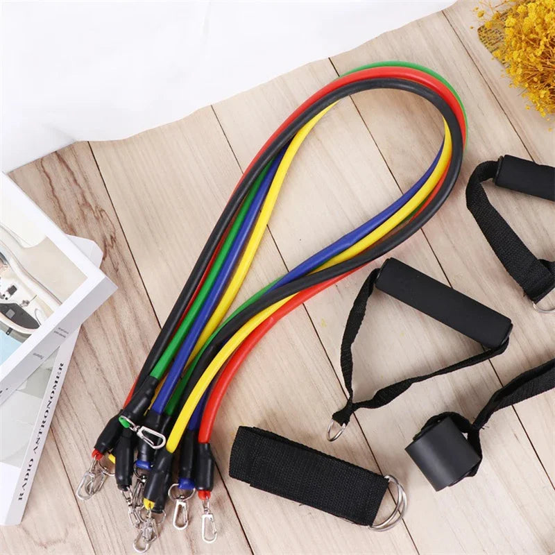 11Pcs/Set Pull Rope TPE Resistance Bands Portable Fitness Equipment