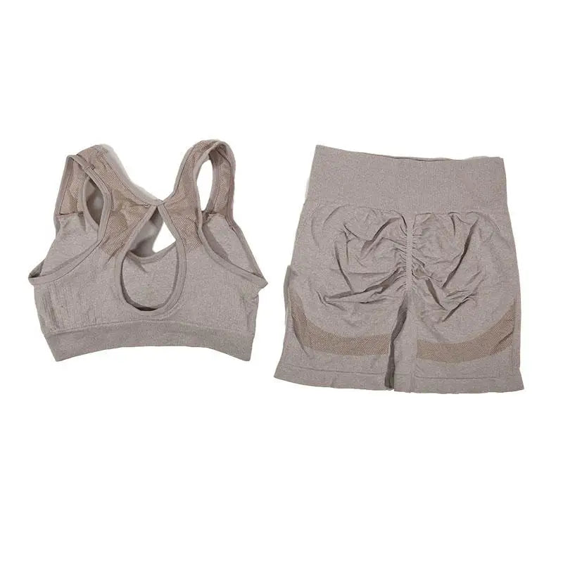 Women's Yoga Workout Set - Fitness Vest With Sports Shorts Running Yoga Suit