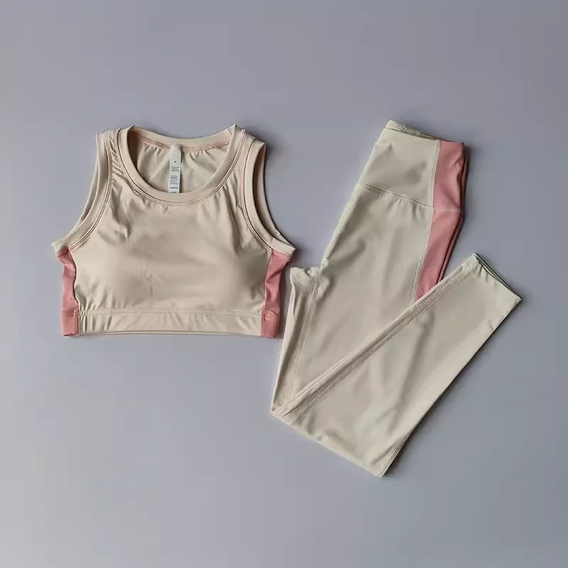 Women's Yoga Set Workout Set 2 Piece High Waist Yoga Leggings Sports Bra