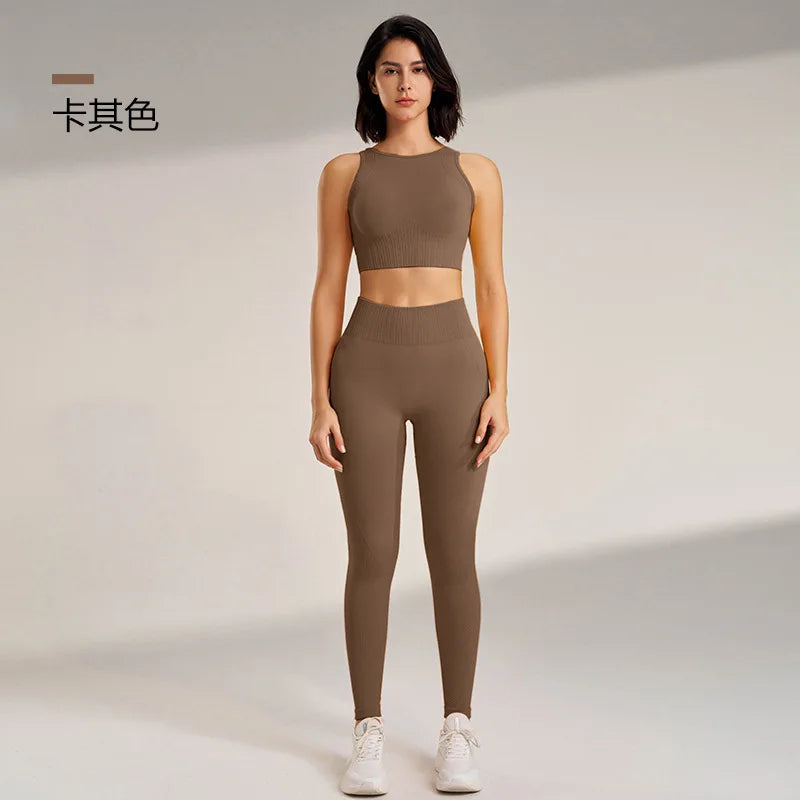 Women's fitness suit yoga suit exercise yoga bra exercise tight high-waisted pants