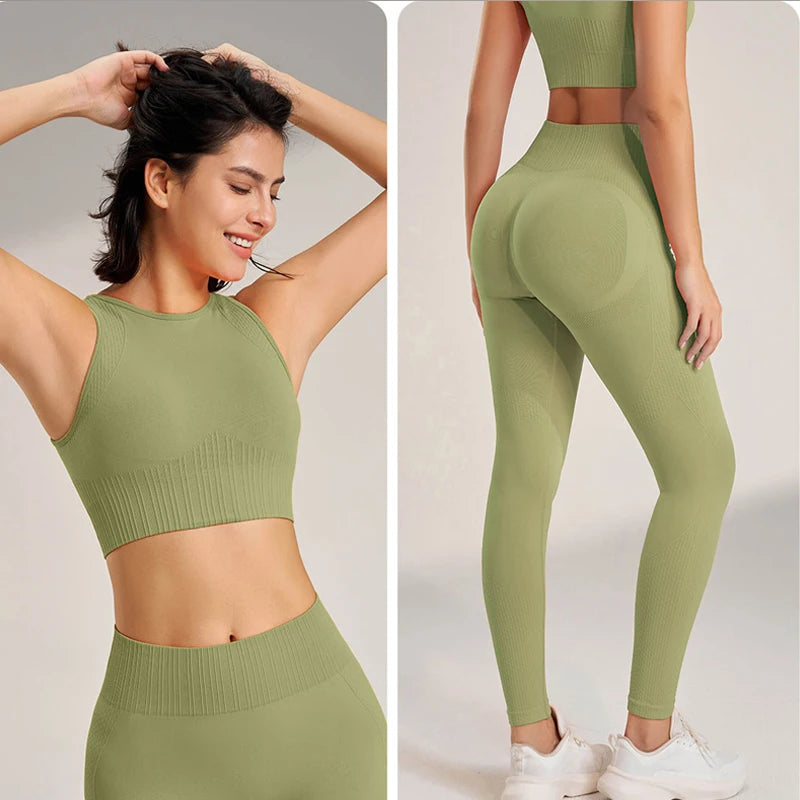 Women's fitness suit yoga suit exercise yoga bra exercise tight high-waisted pants