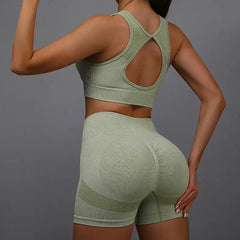 Women's Yoga Workout Set - Fitness Vest With Sports Shorts Running Yoga Suit