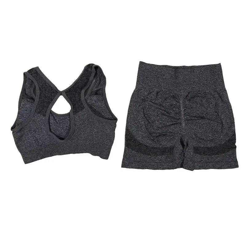Women's Yoga Workout Set - Fitness Vest With Sports Shorts Running Yoga Suit