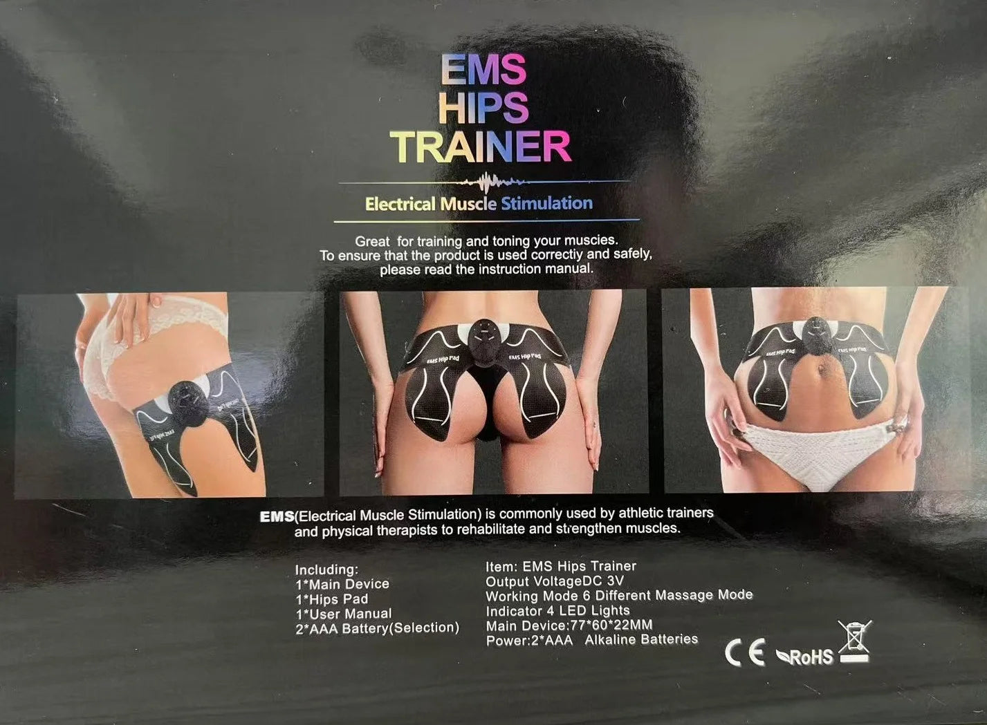 EMS Butt Trainer Hip Massager Wireless Electric Muscle Stimulator for Home Gym