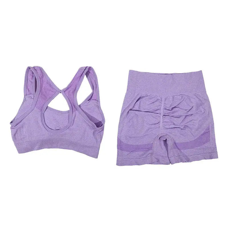 Women's Yoga Workout Set - Fitness Vest With Sports Shorts Running Yoga Suit