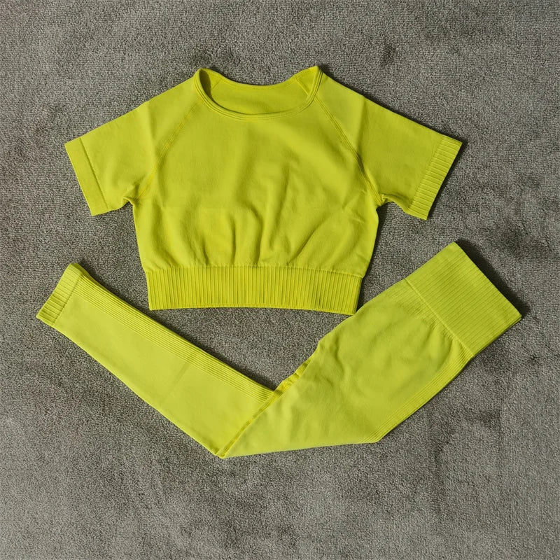 Fitness Yoga Set Seamless Sport Women's Sportswear High Waist Leggings