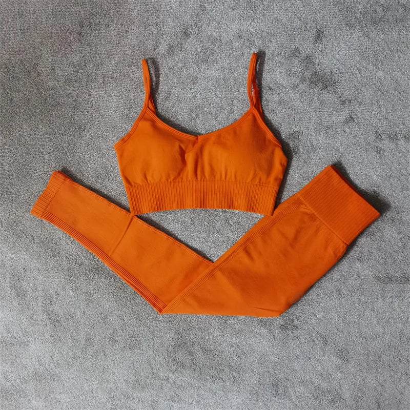 Fitness Yoga Set Seamless Sport Women's Sportswear High Waist Leggings
