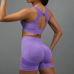 Women's Yoga Workout Set - Fitness Vest With Sports Shorts Running Yoga Suit