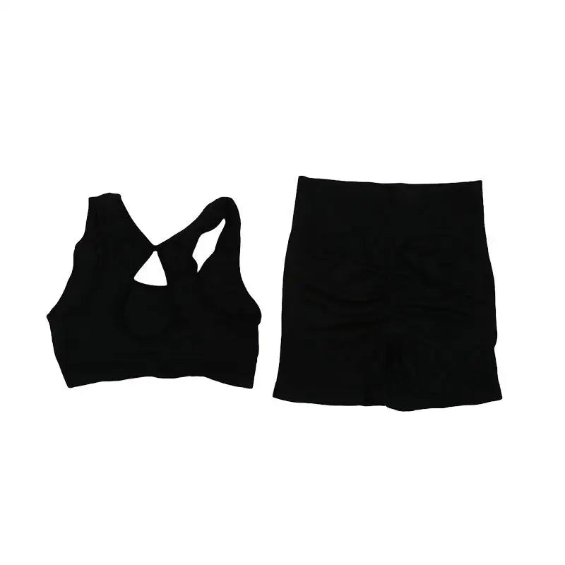 Women's Yoga Workout Set - Fitness Vest With Sports Shorts Running Yoga Suit